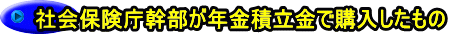 社会保険庁幹部が年金積立金で購入したもの 