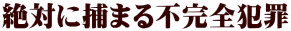絶対に捕まる不完全犯罪 