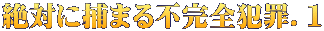 絶対に捕まる不完全犯罪．１