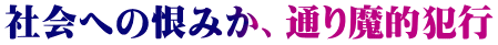社会への恨みか、通り魔的犯行