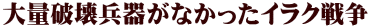 大量破壊兵器がなかったイラク戦争
